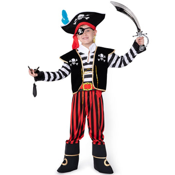Spooktacular Creations Halloween Child Boy Pirate fierce captain costume w/accessories for dress up (Small (5-7yr))