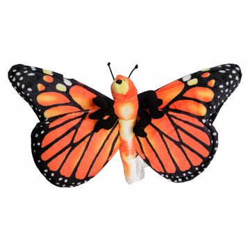 Zugar Land Plush Toy Butterfly (Orange Monarch Or Blue Morph) 11 Inch Wide. Soft And Cuddly Plush Realistic Toy. (Orange Monarch