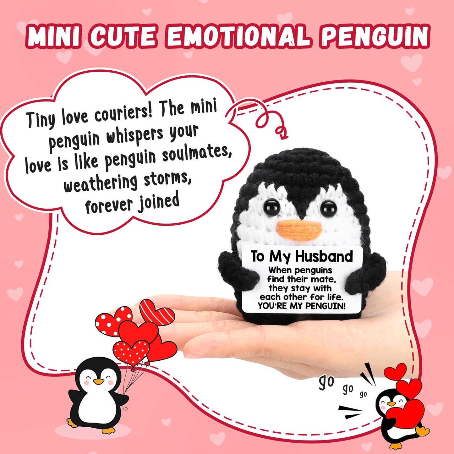 Gifts for Husband from Wife Birthday Christmas, to My Husband Handmade Crochet Mini Penguin Wedding Anniversary Birthday Gifts f
