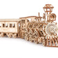 Wood Trick Wooden Toy Train Set With Railway - 34X7'' - Locomotive Train Toy Mechanical Model Kit - 3D Wooden Puzzles For Adults