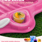 Snowalva Inflatable Tanning Pool Lounger Float, 72"x61", Pink, PVC, Model FY033, 5-in-1 Sunbathing Raft for Pool Party & Summer Fun