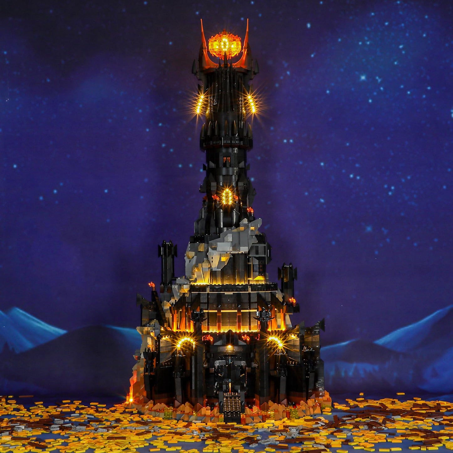 BRIKSMAX Light Kit for Lego 10333 Barad-dur, Small, Black, Compatible with Lord of The Rings Building Set