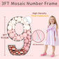 Imprsv 3Ft Mosaic Numbers For Balloons, Marquee Number, Mosaic Number Frame, Number 9 Balloon For On Cloud 9 Birthday Decoration