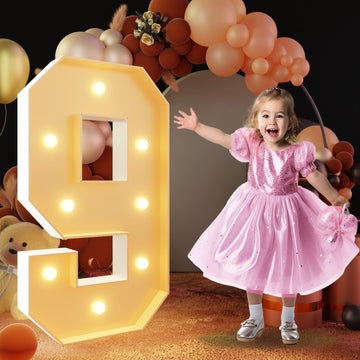 Imprsv 3Ft Light Up Numbers, Marquee Numbers For Birthday Decorations Anniversary Party Decor, Mosaic Numbers For Balloons Numbe