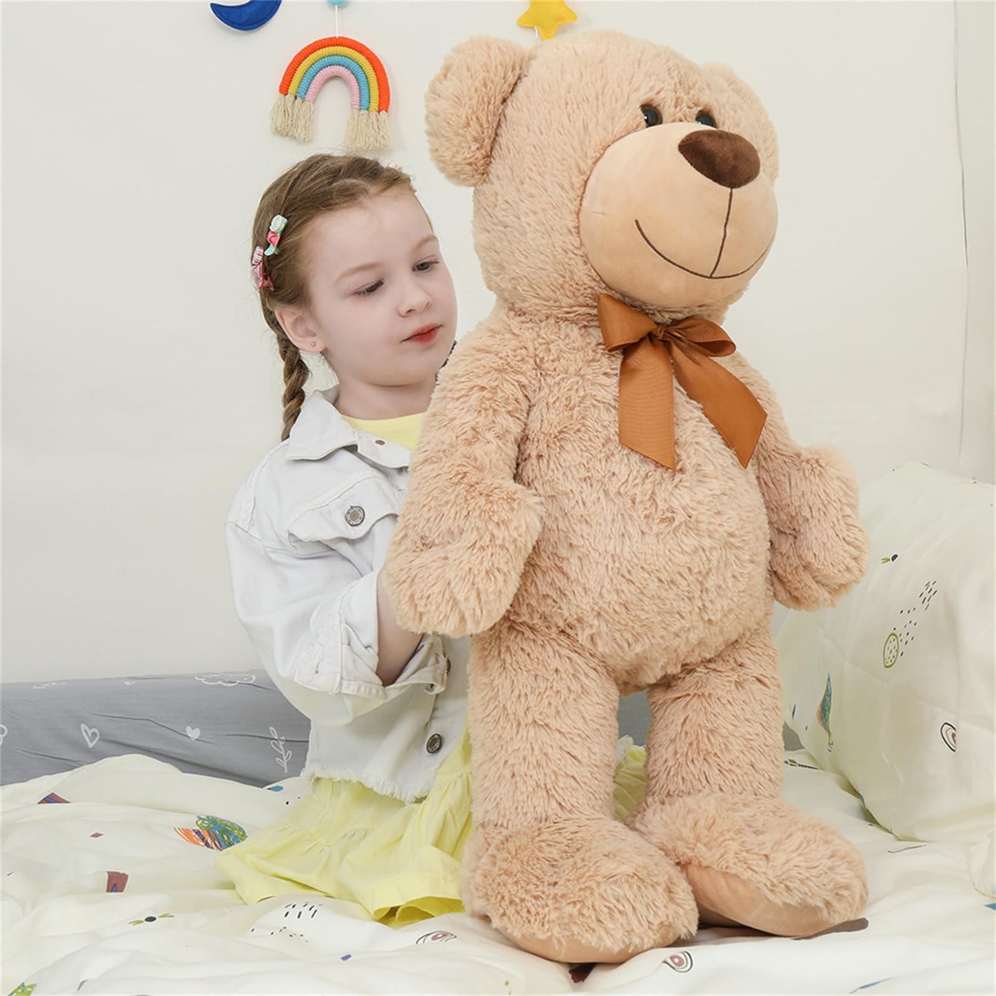 Tezituor Brown Teddy Bear Stuffed Animal  26 inch Large Stuffed Teddy Bear Plush for Girl Boys Girlfriend  Soft Teddy Bear Toy Gift for Baby Shower  Birthday