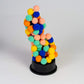 CMYK The Fuzzies Stacking Game - Multicolor Soft Fuzzballs Tower, 5x5x10 inches, Model 6920, Acrylic Material