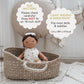 Bebe Bask Premium Baby Doll Bassinet - Handcrafted & Award-Winning Seagrass Moses Basket - Doll Carrier With Luxe Mattress