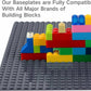 MIMAX Peel-and-Stick Baseplates 2PCS (10x10)  Toy Building Brick Blocks Base Plates  Self Adhesive Baseplate for All Major Brands  Build On Table Wall (Black)