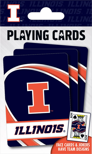 Masterpieces Family Games - Ncaa Illinois Fighting Illini Playing Cards - Officially Licensed Playing Card Deck For Adults, Kids