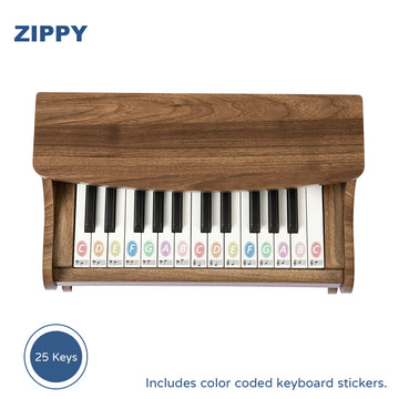 Zippy Kids Piano Keyboard, 25 Keys Digital Piano For Kids, Mini Music Educational Instrument Toy, Wood Piano For Toddlers Girls
