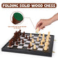 15-Inch Wooden Chess Set - enhanced Folding Wooden Chess Board with Carved Chess Pieces  Built-in Storage  Portable and Travel-Friendly Chess Game Sets for mature-themeds and Kids