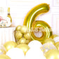 Aule 40 Inch Big Gold 6 Balloon Number Large Foil Helium Number Balloons 0-9 Jumbo Giant Happy 6Th Birthday Party Decorations Fo
