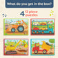 B. Toys- Pack O' Puzzles - Trucks- Wooden Puzzle Set – 4 Truck Puzzles – Car Carrier, Loader, Excavator, Dump Truck – 12-Piece Jigsaw Puzzles For Kids – 3 Years +