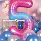 Rainbowq 5 Balloon Number 40 Inch For Boy Or Girl Big Starry 0-9 Foil Mylar Large Number 5 Balloon Happy 5Th Birthday Party Anni