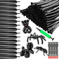 100 Pack 260 Balloons Black Long Balloons Twisting Animal Balloons Kit With Pump Latex Modeling Long Skinny Clown Balloons For B