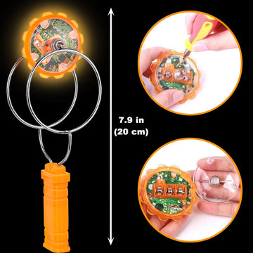 Jishi 3-Pack Light Up Magnetic Twirler Fidget Toys - Vintage Rail Yoyos For 3+ Year Old Kids