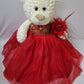 KINNEX COLLECTIONS SINCE 1997 20 Teddy Bear with Elegant Dress (Centerpiece) ~ B16631N-14G (Red/Gold)