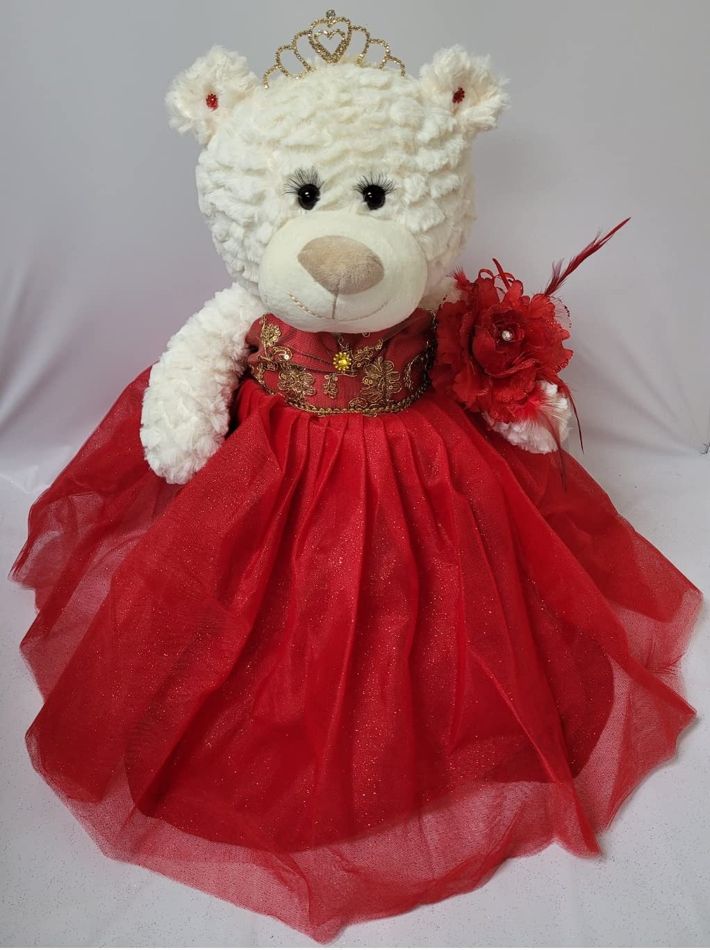 Kinnex Collections Since 1997 20'' Teddy Bear With Elegant Dress (Centerpiece) ~ B16631N-7G (Burgundy/Gold)