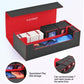 UAONO Trading Card Storage Box for MTG  Fits 7 Pcs Small Commander Deck Box  Large Card Deck Case with Dice Box for TCG PTCG Magic Sports Cards Game Playmat (Black  Red)
