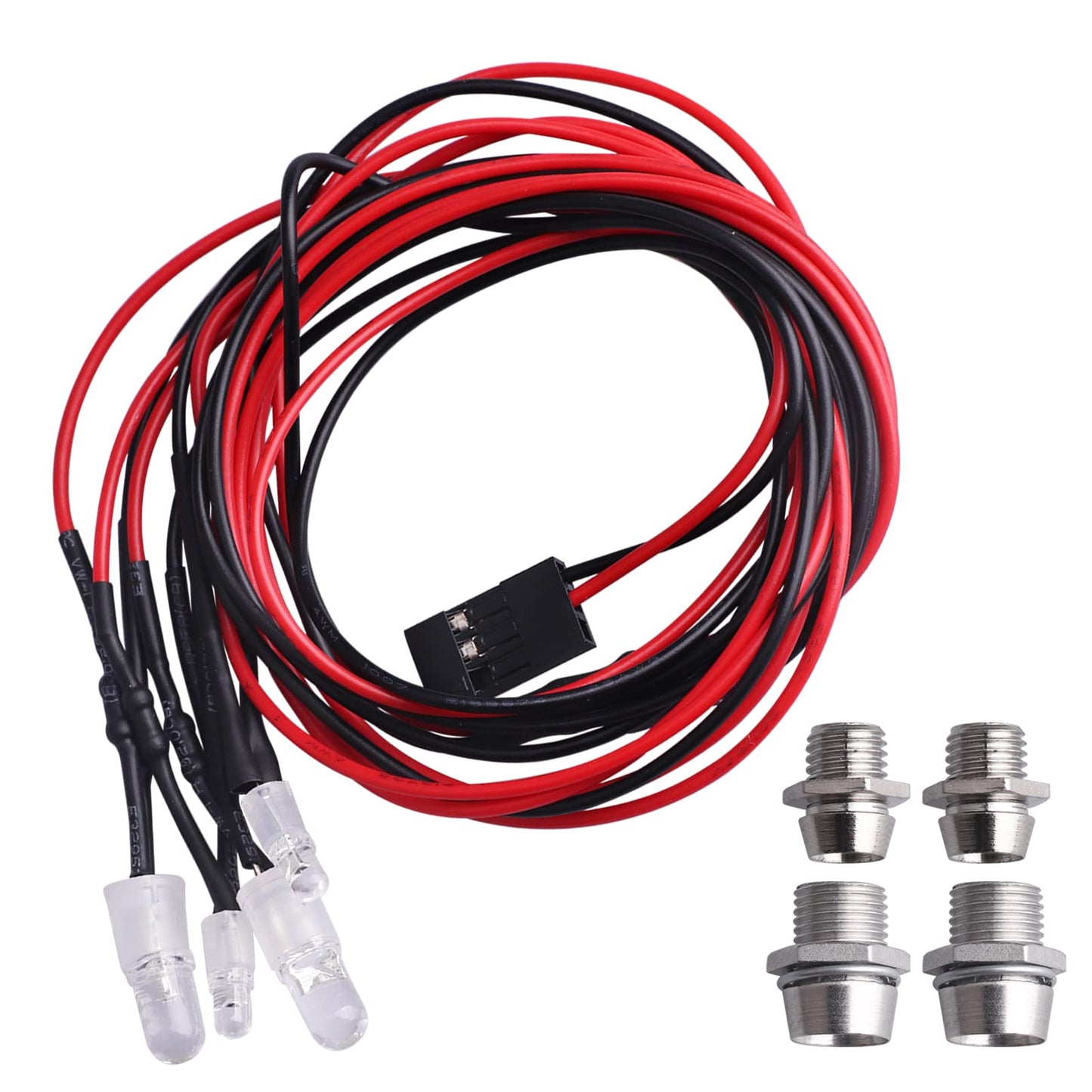 Hobbyfire Rc Car Lights 4Leds Light Kit Headlights Taillight For Traxxas Slash Arrma Axial Scx10 Redcat Losi Tamiya Hsp Hpi Rc4W