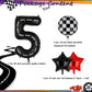 Race Car Birthday Balloons 40 Inch Racetrack Number Balloon 5 Black Boys 5St Birthday Race Car Theme Party Decor Supplies 5 Pcs