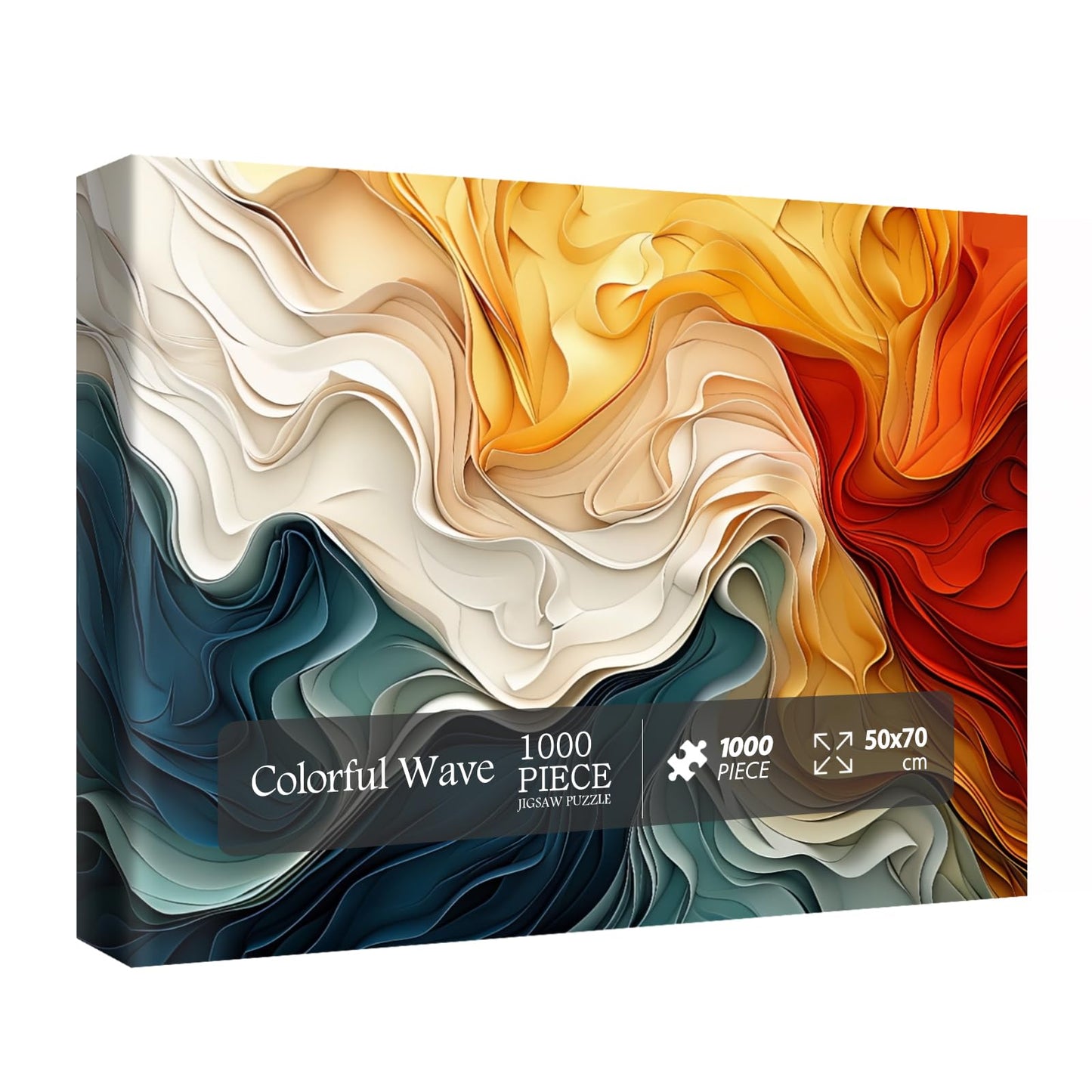 Impossible Rainbow Waves Puzzles for Adults 1000 Pieces, Difficult Hard Colorful Jigsaw Puzzles, Challenging Pretty Beautiful Pu