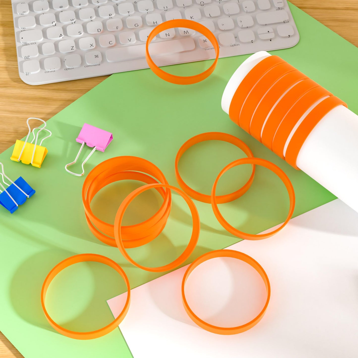 Bouiexye 60 Pieces Rubber Bracelets Orange Sports Band Unisex For Sports Teams Party Games Fashion Decorations