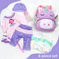 11 Pcs Set Reborn Baby Girl Doll Clothes Outfit Accessories Purple Mermaid Unicorn for 17-22 Inch Reborn Doll Newborn Girl