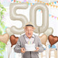 Biapian 40 Inch Cream Number 50 Balloons, 8Pcs Large Foil Number 5 & 0 Balloons With 18'' Cream White Heart Balloon For 50Th Yea