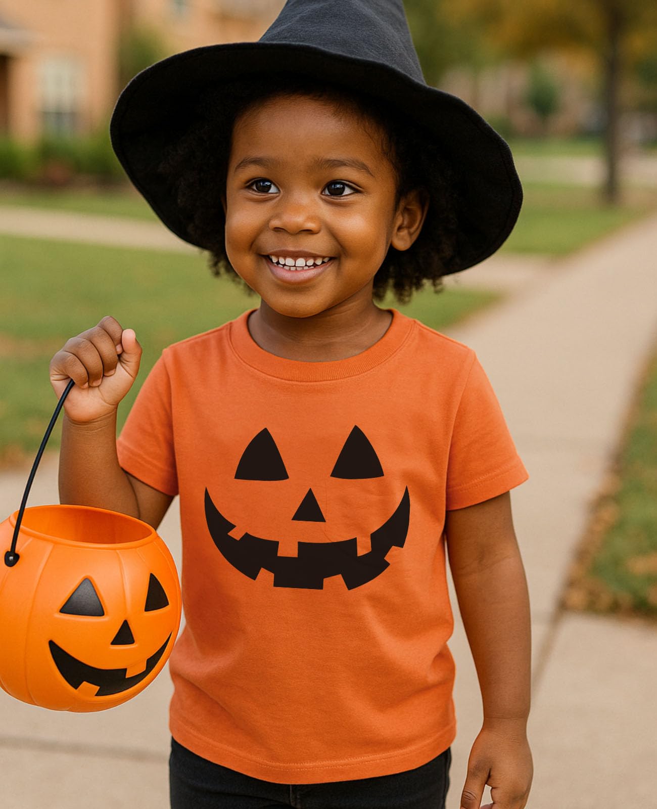 Tstars Jack O ' Lantern Spooky Pumpkin Face Shirt - Boys, Girls & Toddler Halloween T-Shirt For Kids 18M Orange