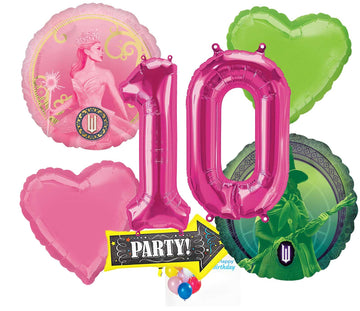 Anagram Balloons for Girls Wicked Witch Licensed 10th Birthday Party Supplies Balloon Bouquet Decorations, Multicolored, Party A