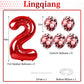 Red 20 Balloon Number, 40 Inch 20Th Birthday Balloons With Confetti Helium Latex Balloons, Jumbo Digital 0 And 2 Mylar Foil Ball