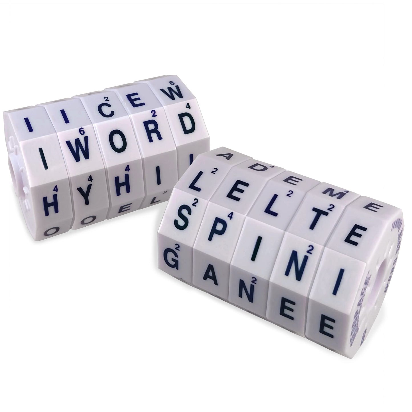 Geospace The Original Handheld Magnetic Spin Game  Take-Along Travel Edition with Storage Pouch (Challenge Word Spin with 10 Magnetic Wheels)