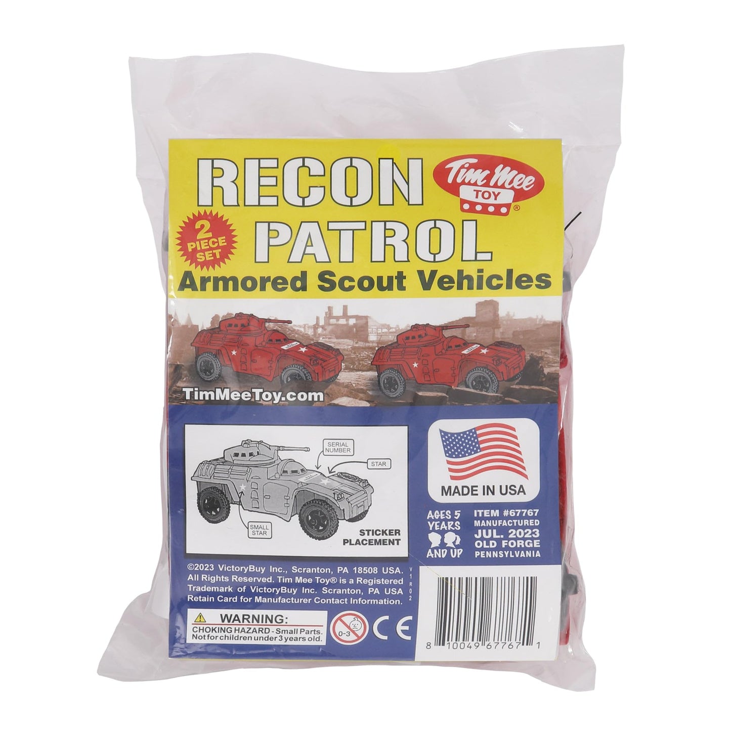 TimMee RECON PATROL Armored Cars - Red Plastic Army Men Scout Vehicles