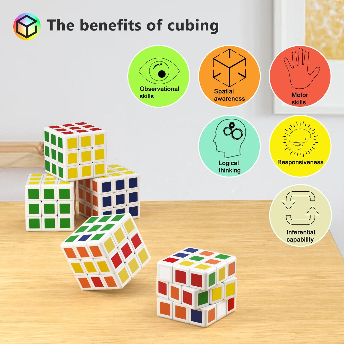 TBFUNNY 48 Pack Mini Cube Puzzle Party Favors for Kids, 1.18in 3x3x3 Magic Cube Toy for Student School Rewards Classroom Prize G