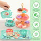 Lajeje Mermaid Tea Party Set for Little Girls - Pretend Plastic Teapot Set, Princess Tea Time Play Kitchen Toy with Cups, Plates