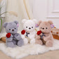 Ruzucoda Plush Teddy Bear With Rose Stuffed Animals Toys Dolls Valentine'S Day Gifts For Girls Girlfriend Lover 9 Inches (Gray)