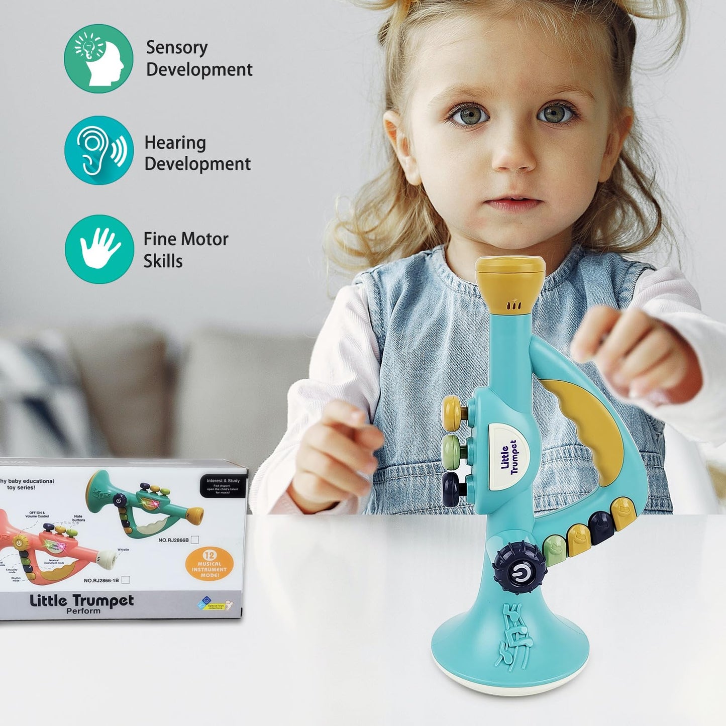 Iiromeci Musical Toys For Kids, Little Trumpet Toy For Toddlers, Baby Educational Toys, Infants Music Toys For Girls Boys Ages 1