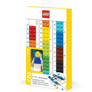 Lego Stationery Buildable Ruler With Minifigure (52558), Ages 6 And Up, 1 Ruler, Minifigure Colors May Vary