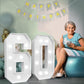 Imprsv Marquee Numbers Large 60Th-Birthday Decorations: 3Ft Light Up Number 60 Birthday Decoration For Women Men Sixty Year Old