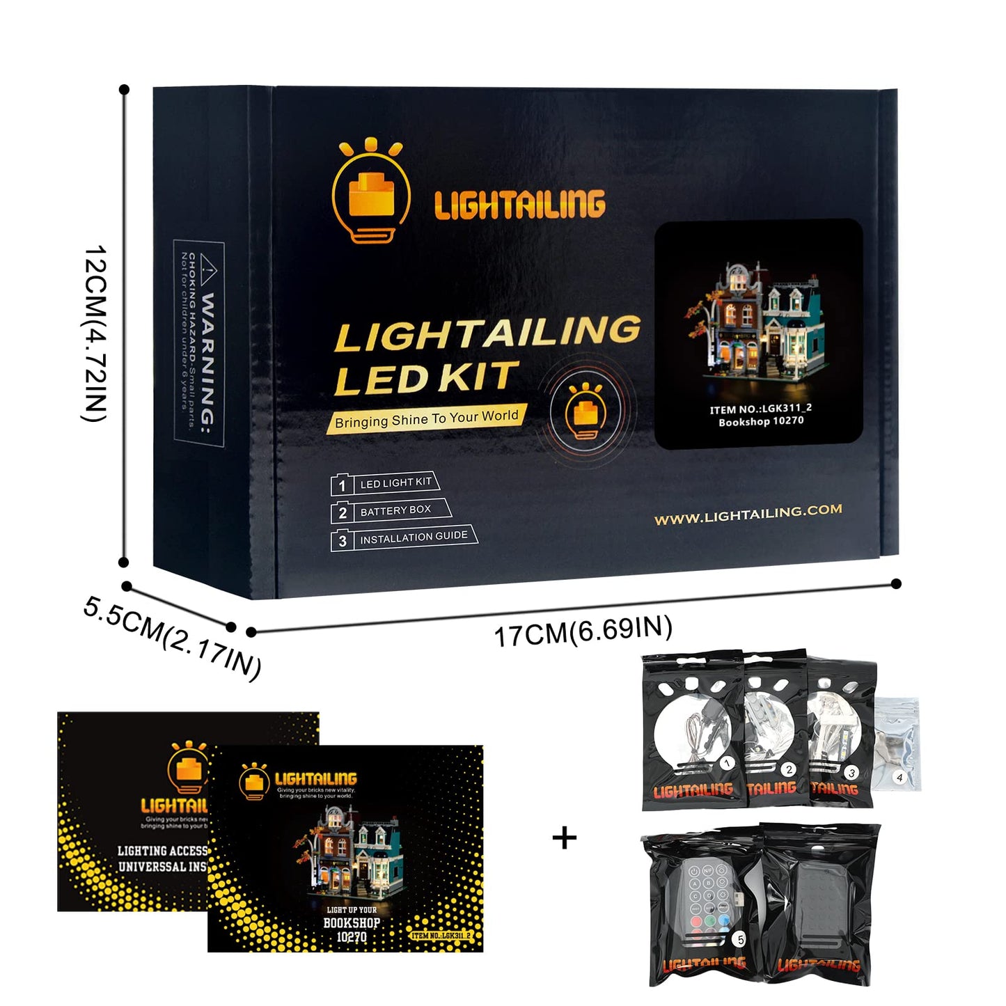 LIGHTAILING Led Light for Lego 10270 Bookshop Model - Remote-Control, Small, Multicolor, Plastic