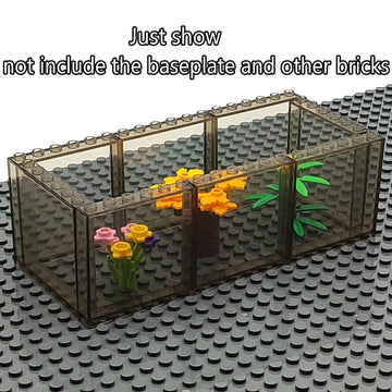 Zhx 30Pcs Clear Transparent Window House Building Brick Toy Classic Flat Plates Pieces And Parts Block Compatible With Major Brands (Black)