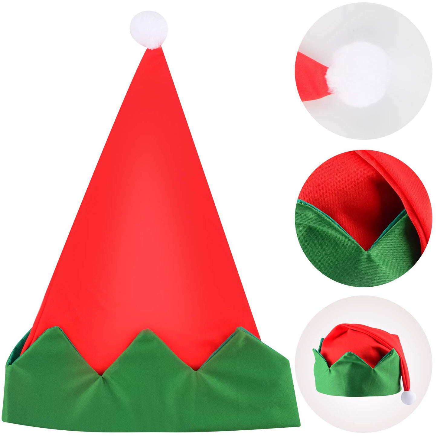 Sunshane 4 Pieces Christmas Elf Kits Include Elf Aprons And Elf Hats For Christmas Party Costume Supplies (Red And Green)