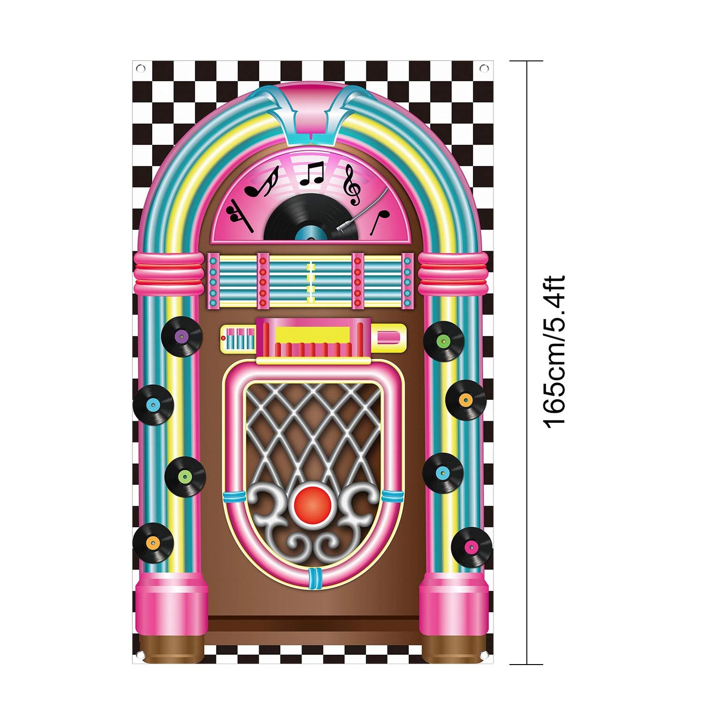 Jukebox Cutout Banner 50 s Rock and Roll Banner Backdrop Birthday Party Decoration Baby Shower Birthday Party Supplies