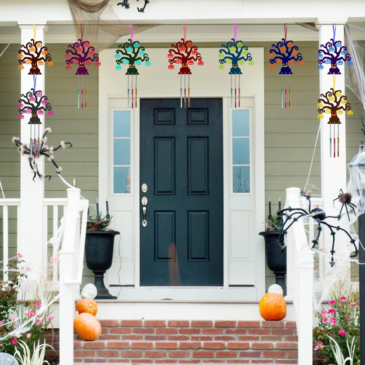 Fennoral 9 Pack Halloween Tree Wind Chime Kit For Kids Make You Own Wind Chimes Wooden Arts And Crafts Diy For Girls Boys Colori
