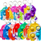30 Packs Kids Christmas Party Favors And Classroom Students Gifts, Push Fidget Bubble Fidget Sensory Bulk Mini Pop Keychain,Boys