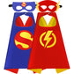 Mizzuco Superhero Capes For Kids Cloak With Mask Halloween Costumes And Party Dress Up 2Pcs(Black+Red+Yellow
