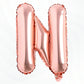 Flyloons Rose Gold N Letter Foil Balloon Alphabets Balloons Perfect for Birthday Decoration Items, Anniversary, Bachelorette, We
