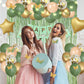 Msmancy Sage Green Birthday Decorations For Women Men 65Pcs With Happy Birthday Banner Curtains Butterfly Heart Star Led Light A
