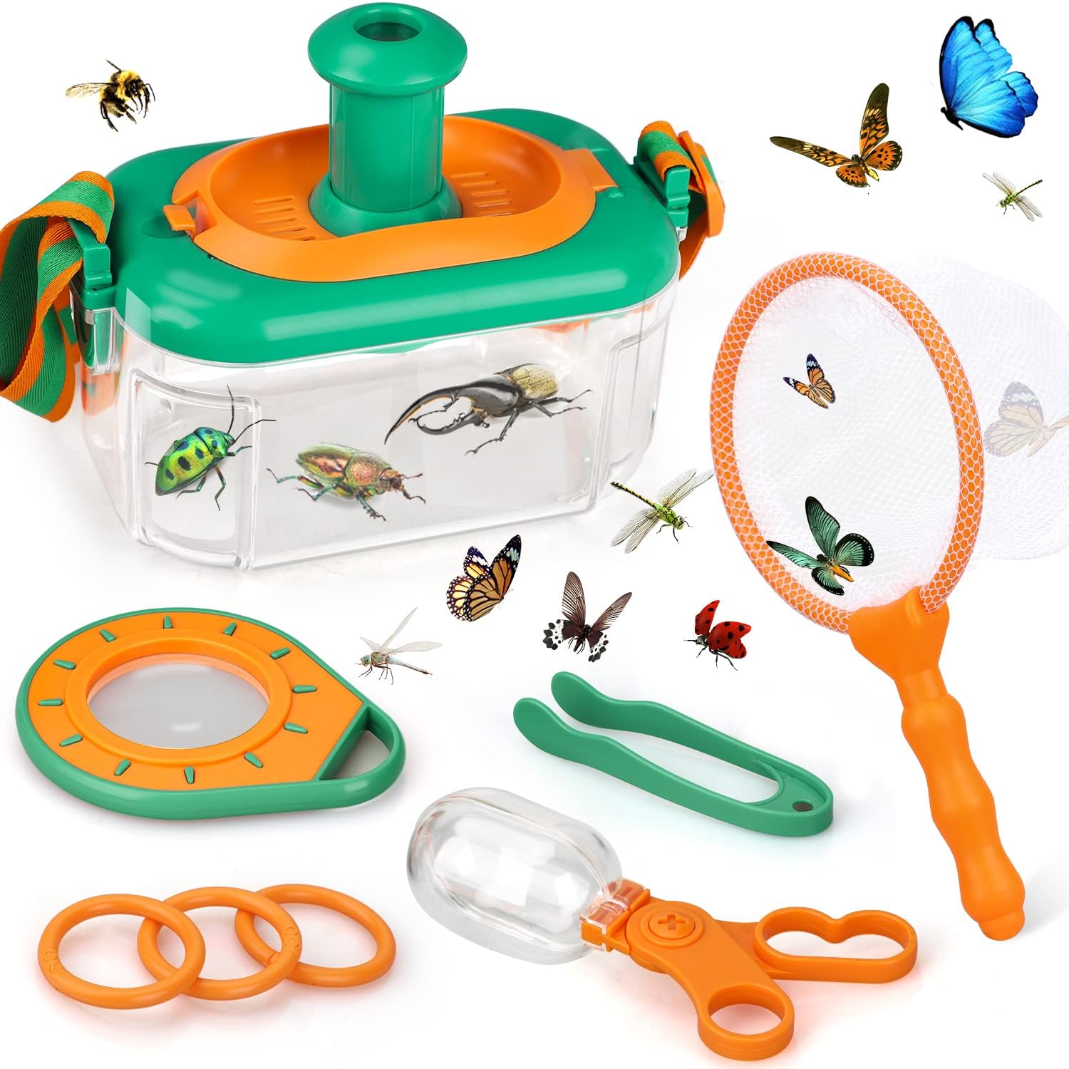 Toy Life Outdoor Toys Bug Catcher For Kids, Bug Catching Kit With Butterfly Net, Magnifying Glass, Insect Habitat, Bug Toys Box, Tweezers, Kids Explorer Kit Outside Toys Gifts For 3 4 5 6 7 8